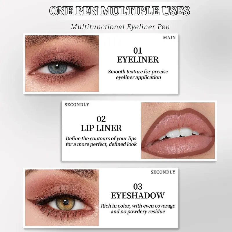 ART VALUE 6 Color Matte Eyeliner Pencil Makeup Sets Easy Coloring Sweat Proof Eyeshadow Pencil Lasting Shimmer Eyeliner Cosmetic — image 6