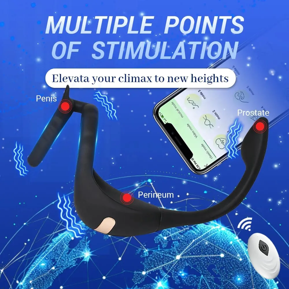 APP Penis Cock Ring Mand Trådløs Fjernbetjening Mand Ejakulationsforsinkelse Stimulator Anal Butt Plug Voksen Sexlegetøj til Mænd Par