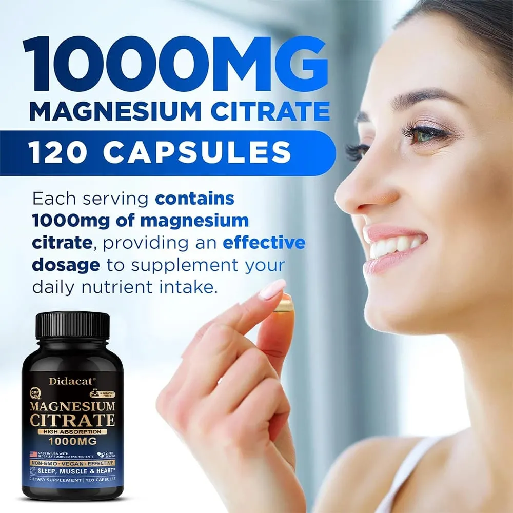 Magnesium Citrate - Max Absorption & High Potency Magnesium Complex Supplement for Heart Muscle Nerve Bone Health — image 3
