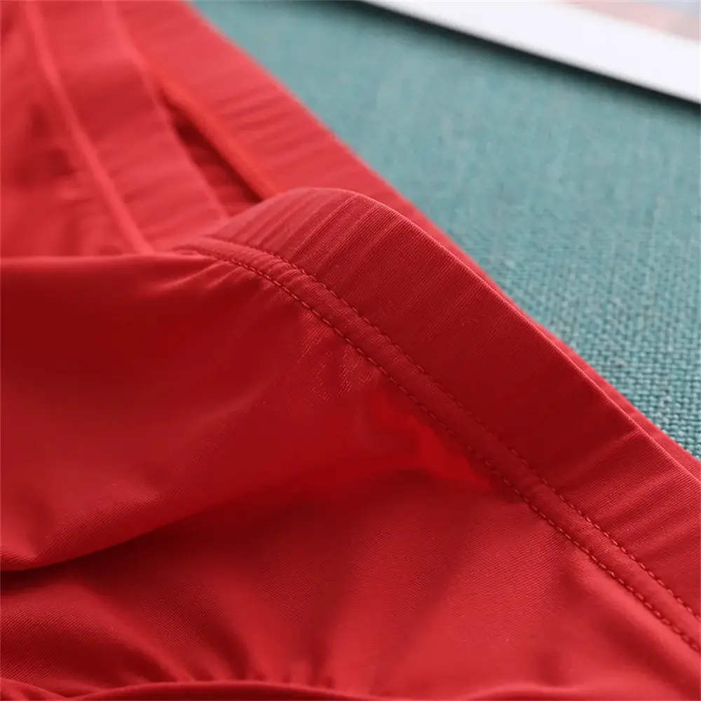 Man Ice Silk Bulge Pouch Underwear Breathable Seamless Briefs Summer Thin Boys Sports Low Waist Sexy Summer Panties