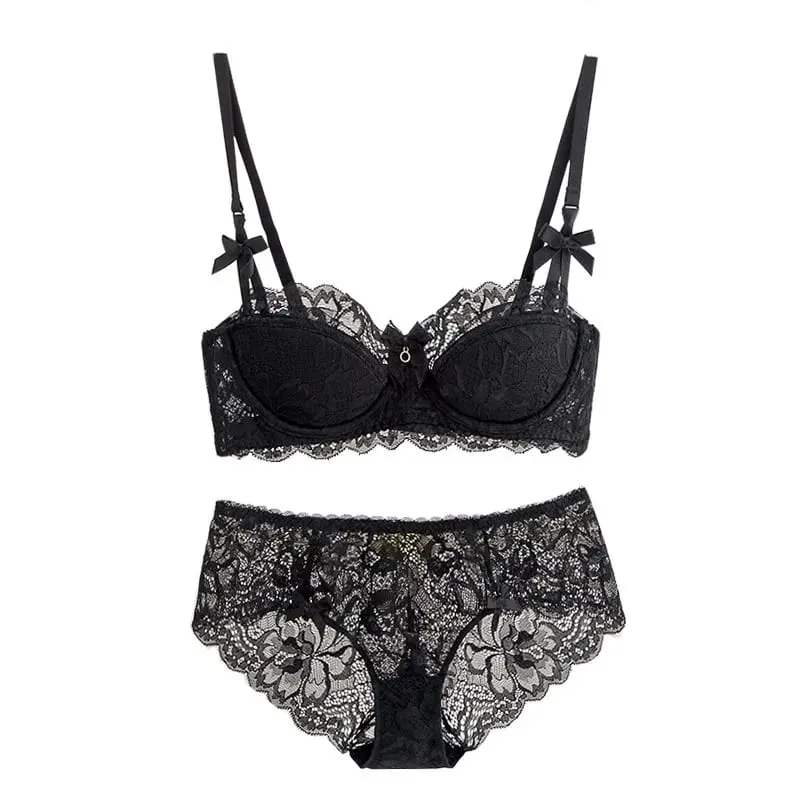 French Pure Desire Bralette Small Bust AB Cup Push Up Wireless Lace Bra for Chubby Girl Bow Design Thin Fold Comfort Plus Size