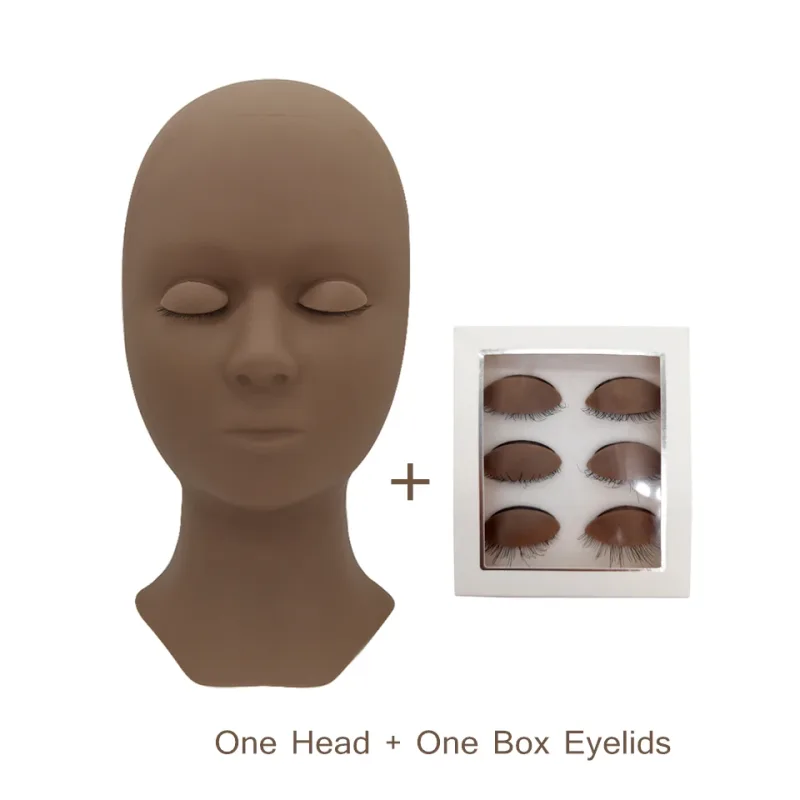 Mannequin Head For Eyelash Extension Training Kit With Removable Eyelids Silicone Cosmetic Model Heads Makeup Tools Gel Material — image 11