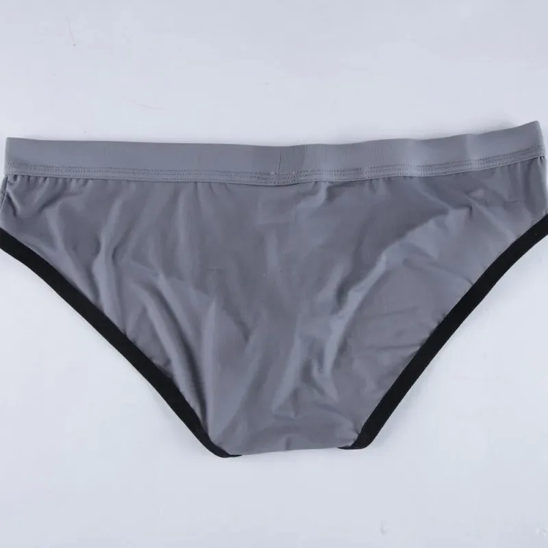 Men's Erotic Briefs Elephant Nose Open Sheath Bikini Gay Sexy Thin Ice Silk Penis Bulge Separate Elastic Quick Dry Sports Tangas