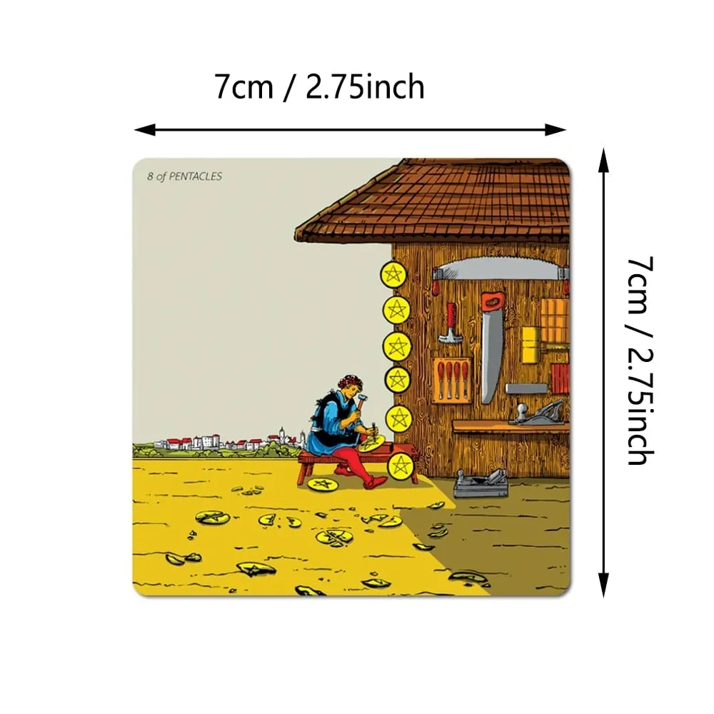 RWS Wide Angle Tarot 78 Pcs Cards + 2 Specials Frame Cards Printed on 350GSM Double-embossed Cardstock 7*7cm