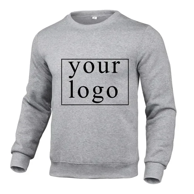 Your Own Design Brand Logo/Picture Personalized Custom Anywhere Men Women DIY Round neck long sleeved pulloverhoodie Fashion New