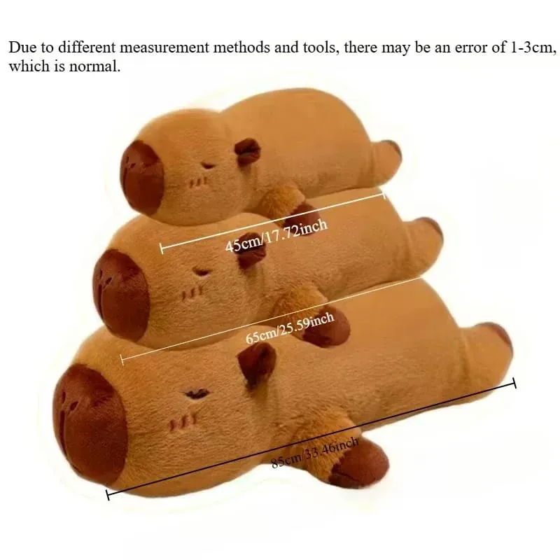 Kawaii Capybara Plush Toy Stuffed Capibara Fluffy Doll Long Sleep Soft Pillow Sofa Cushion Nap Sleeping Toys for School Xmas — image 7