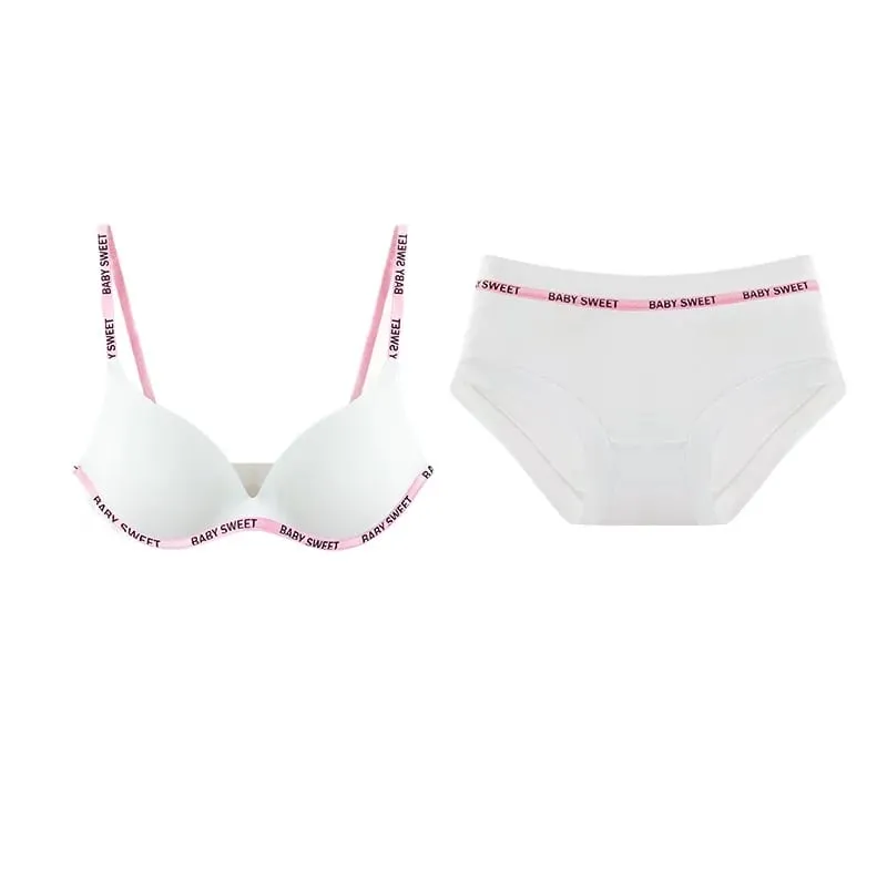 Seamless Bralette Set for Teens Wireless Comfort Push Up Padding Lightly Lined Pure Color Bra Panty Young Women Lingerie MOYISU — image 2