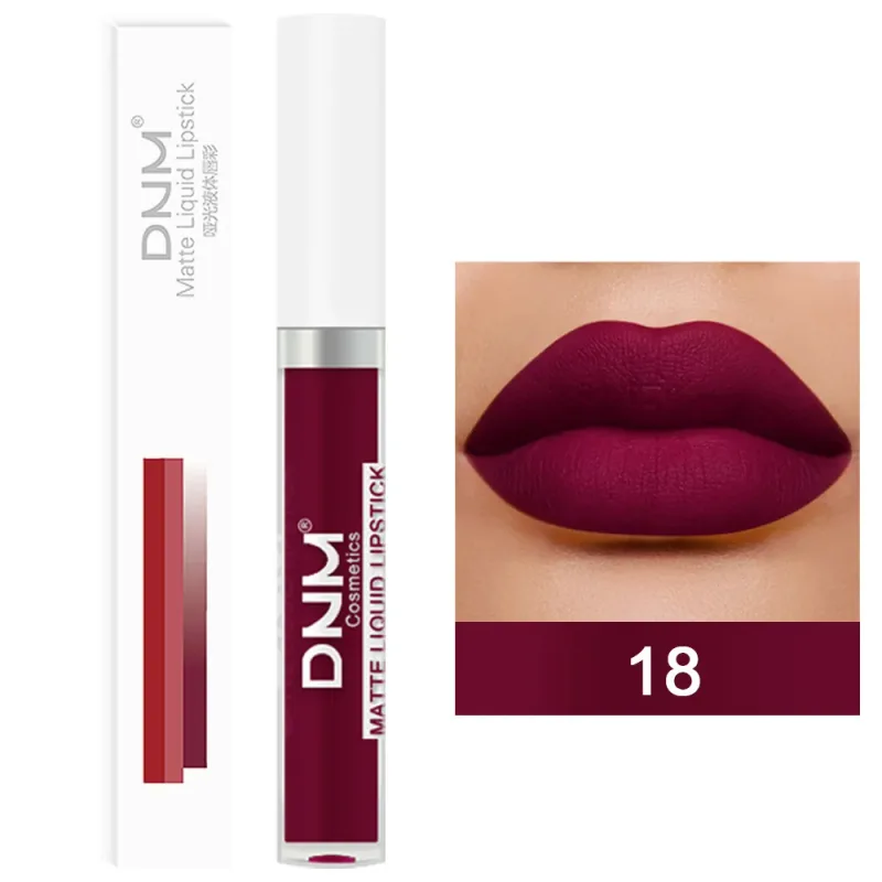 DNM 19 Color Matte Velvet Liquid Lipstick Waterproof Lasting Not Easy To Fade Lipgloss Makeup Purple Red Nude Lip Tint Cosmetics