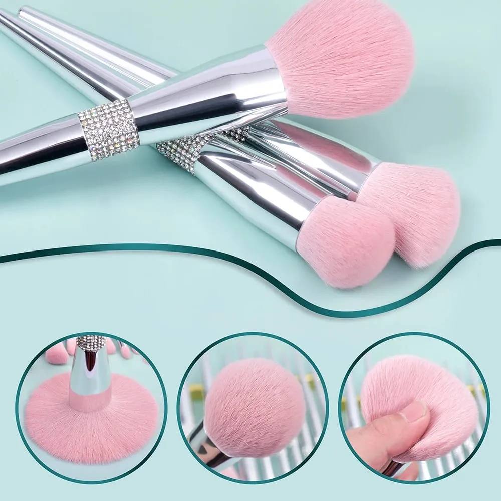 New 11 Pcs/set Diamond Makeup Brushes Set Powder Foundation Blush Contour Eyeshadow Brow Lashes Cosmetic Brushes Beauty Tools
