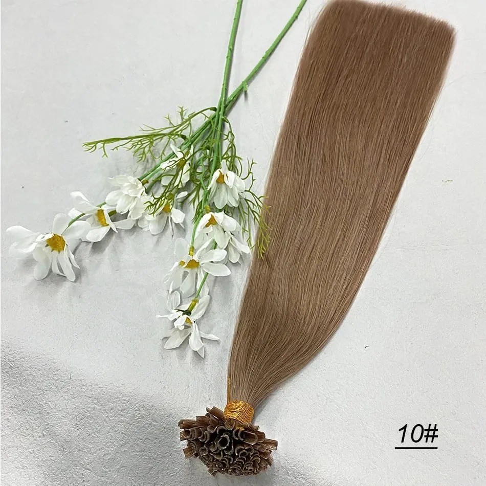 Full Shine U Tip Hair Extensions Nature Black Hair Blone 613 Color 50g Keratin Glue Beads Prebonded Remy Human Hair Extensions