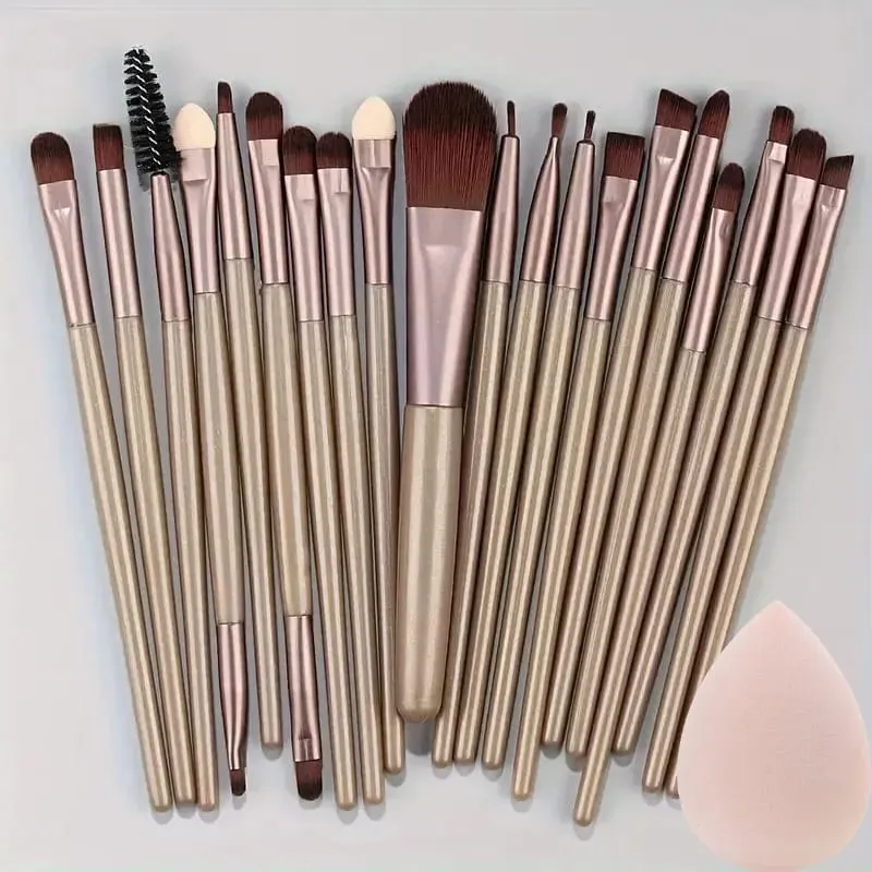 20PCS Makeup Brushes Set for Cosmetics Foundation Blush Powder Eyeshadow Kabuki Blending Brush With Powder Puff Beauty Tools