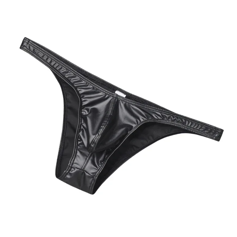 Slip bikini in ecopelle da uomo mutande U Pouch Slip sexy per uomo Lingerie di alta qualità Cuecas Calzoncillos Mutandine maschili