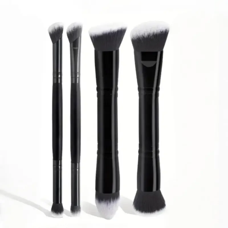 4Pcs Skin-friendly Dual Ended Makeup Brushes Non-irritating Foundation Blush Concealer Powder Cosmetic Brushes