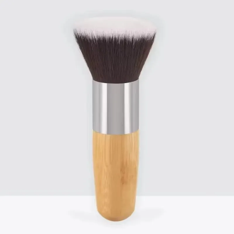 11pcs Natural Bamboo Handle Makeup Brushes Foundation Blending Make Up Tool Set With Cotton Bag — image 10