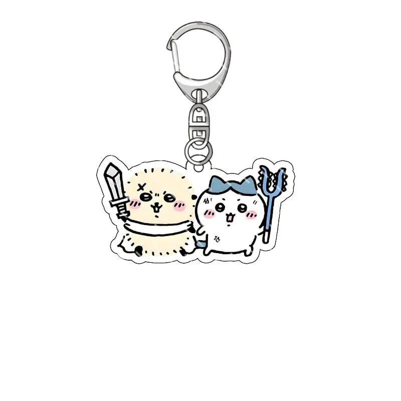 yiji Pendant Anime Comic Acrylic Peripheral Keychain Hachiware Usagi Cute Pendant Bag Hanging Decoration Decoration