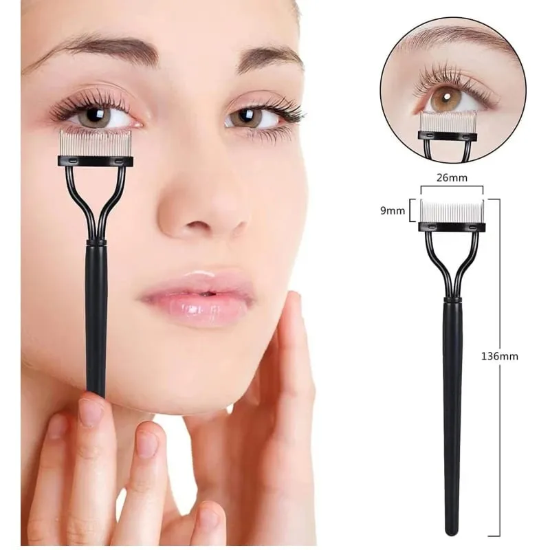 Eyelash Separator Metal Teeth Straight Eyelash Curler Beauty Makeup Stainless Eyelash Brush Comb Mascara Curl Makeup Tool — image 5