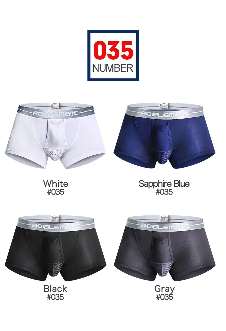 Bullet separate underwear Men's ventilated summer dry underpants Ice silk bag ice healthy boxers 3256808601319074