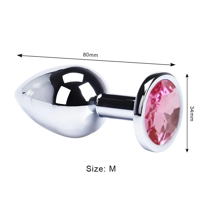 Stainless Steel Anal Plug Butt Plug With Jewelry Colorful Crystal Anus Plug Adults Sex Toys for Men Women Gay Adult Game Sex Toy
