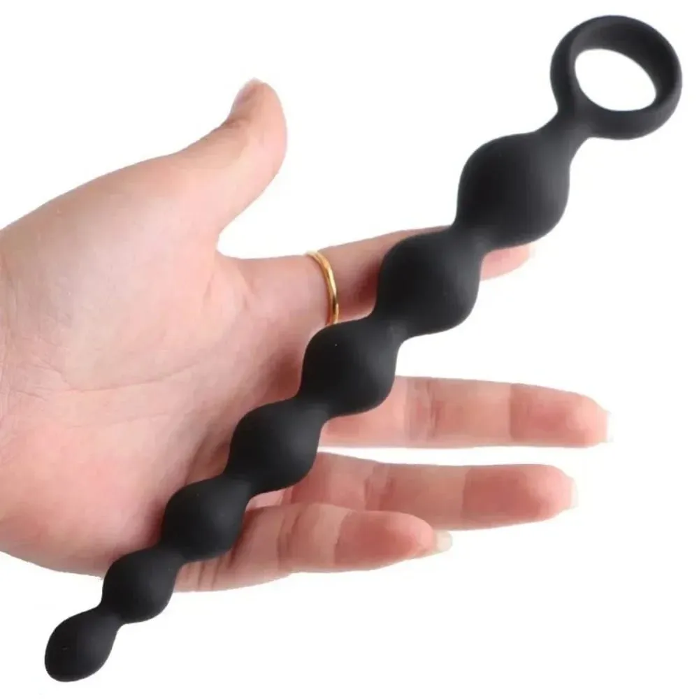 Soft Silicone Anal Ball Plug Prostate Stimulator Butt Beads Plug With Pull Ring Adults Flirt Sex Toys for Women Men Couples Gay