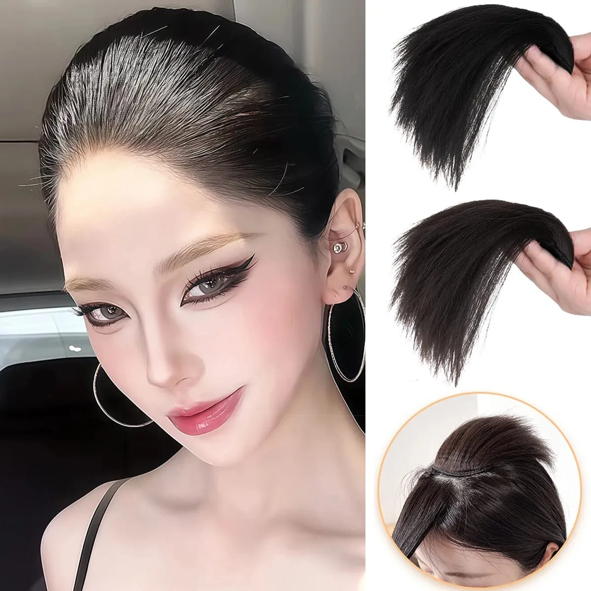 Straight hair synthetic hair pad clip to extend women's natural wigs women's invisible hair clips to add extra volume pieces