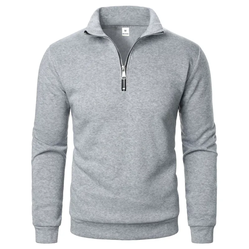 Sweat à capuche à col montant pour homme, décontracté, demi-fermeture éclair, tendance, simple et ample, surdimensionné, en polaire, nouvelle collection printemps et automne