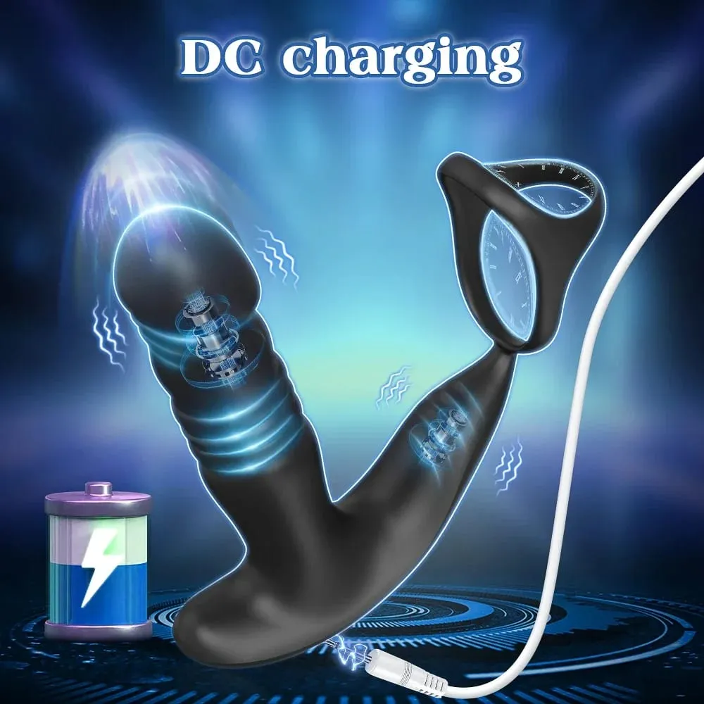 Male Thrusting Vibartor Prostate Massager APP Control Vibrator for Men Delayed Ejaculation Cork Ring Butt Plug Sex Toy for Adult — image 5
