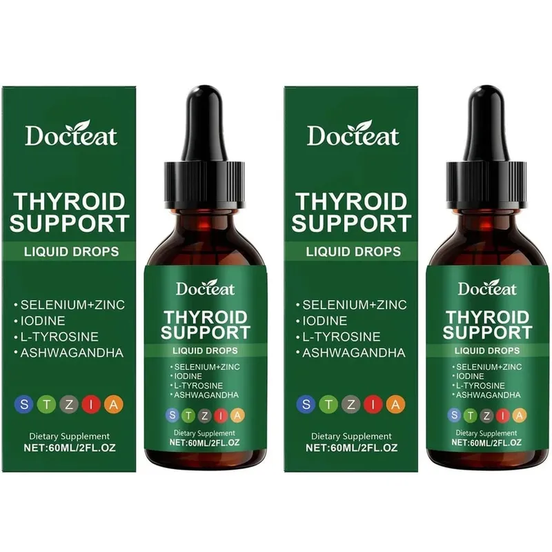 Docteat Thyroid Support Liquid Drops with Selenium Zinc Iodine L-Tyrosine & Ashwagandha Dropper Design for Daily Use 60 ML — image 8