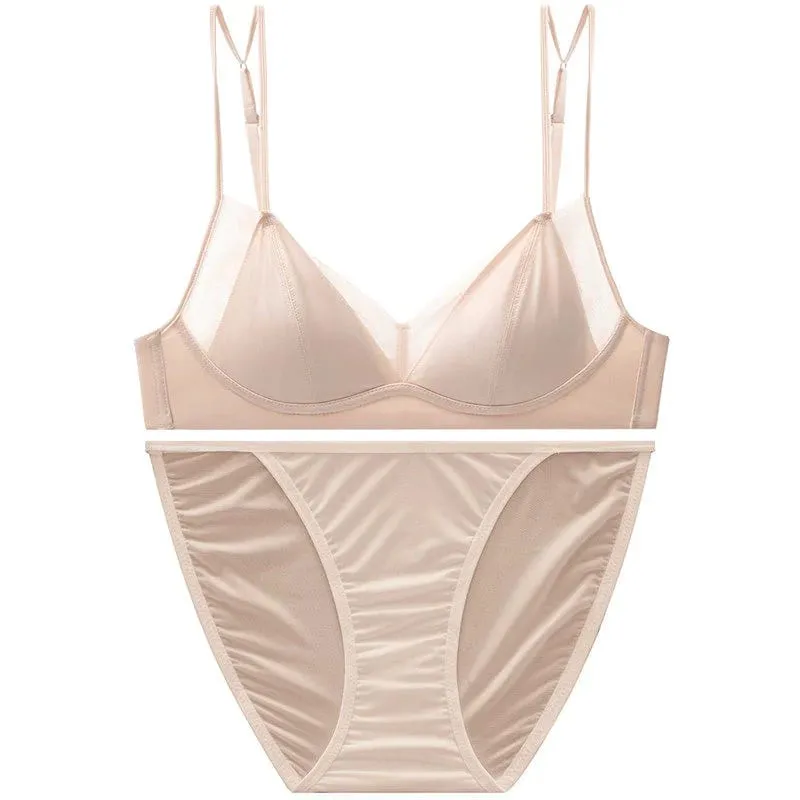 Popular Leopard Pattern Bralette Set Wire Free Soft Padded Small Breast Lift French Minimalist Women Everyday Lingerie 32A-38BC — image 14