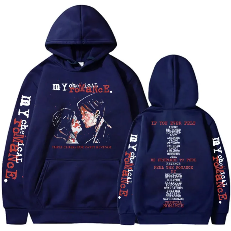Rock Band My Chemical Romance Hoodies Three Cheers for Sweet Revenge Gothic Hooded Sweatshirts Men's Women Oversized Pullovers