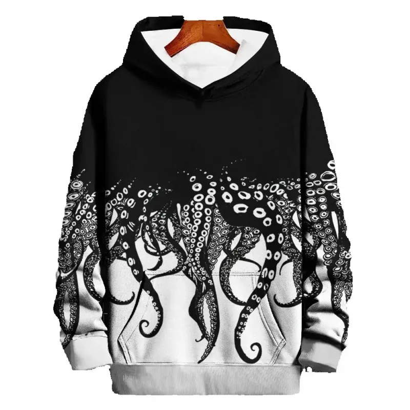2024 New Animal Pattern Hoodie Fashion 3D Print Autumn men's Hoodies Street Designer Long Sleeve Loose Oversize Harajuku Tops