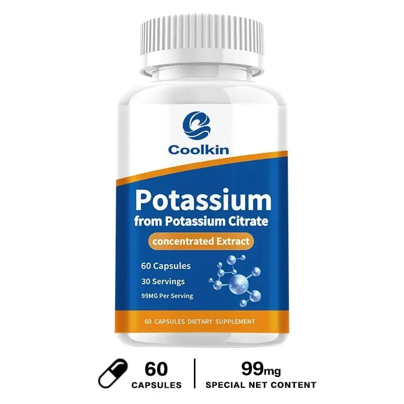 Citrate de potassium naturel – Soutient l'équilibre électrolytique et le pH normal Supplément de potassium absorbable sans OGM et sans gluten