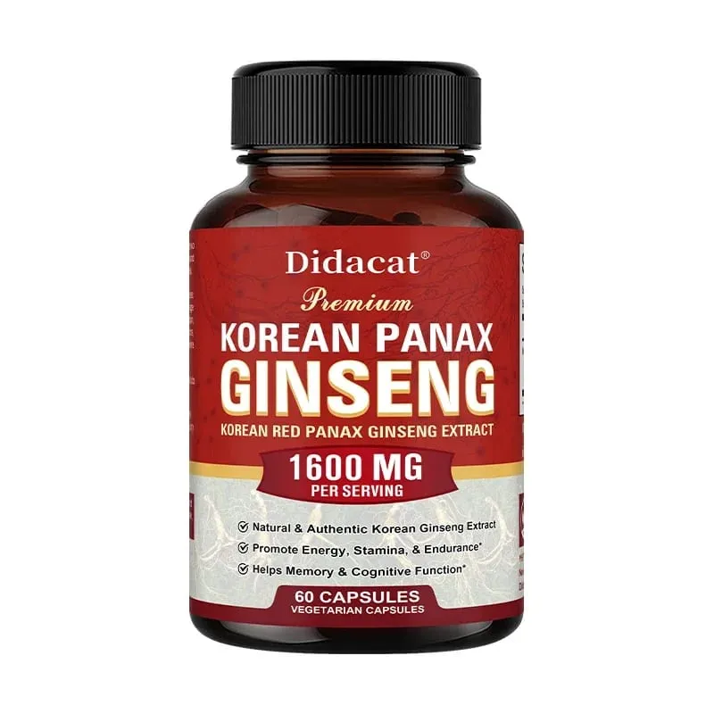 Korean Red Ginseng Capsules | Powerful Ginsenosides To Boost Energy Focus Stamina Vitality and Strengthen The Immune System