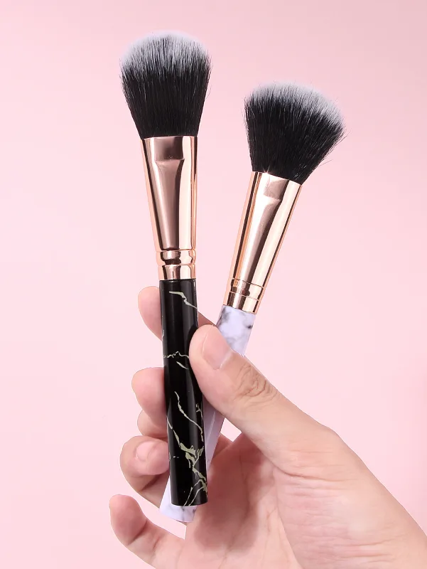 2Pcs Marble Handle Blush Brushes Soft Fluffy Face Makeup Brush For Cheek Blush Powder Cosmetic Blending Beauty Make Up Tools — image 5