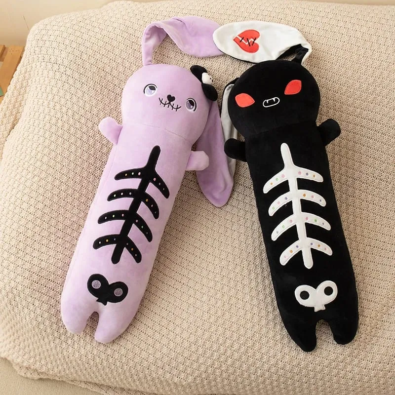 60cm Horror Goth Plush Animal Rabbit Panda Soft Toy Cute Body Pillow Halloween Party Decor Funny Gift For Girl Boy