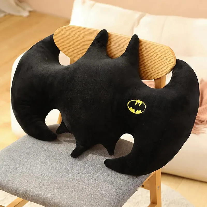 Pictorial Black Bat Shaped Plush Pillow Cool Superman Sofa Cushion Bay Window Nap Pillow Stuffed Animal Toys Hobbies Xmas Gifts