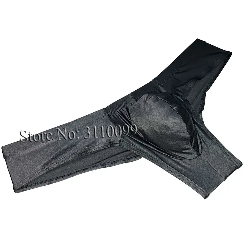 Men's Shiny Silk Mini Bikini Boxer Briefs Underwear Enhance Pouch Bikini Boxers