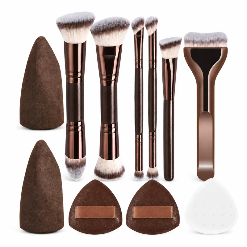 Makeup Brush Set 6pcs Double Headed Makeup Brushes 4pcs Air Cushion Puff Multifunctional Foundation Brush Concealer Brush Powder