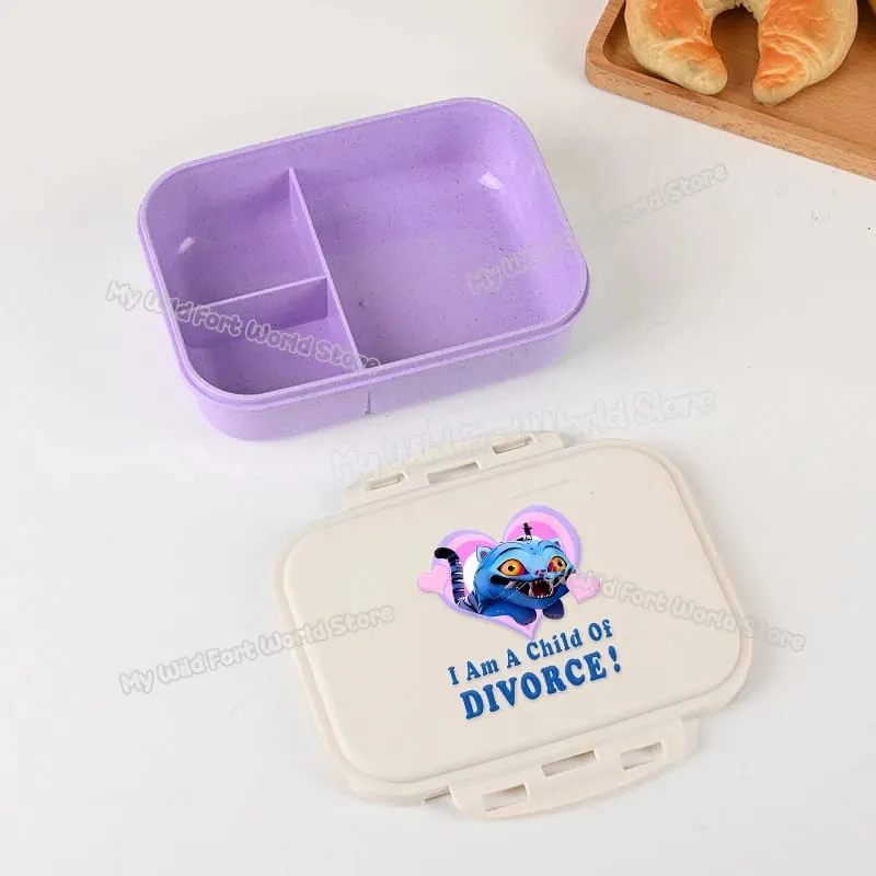 Demon Hunters Lunch Box for Boy Girl Cute Mira Zoey Jinu Portable Plastic Bento Box with Dinnerware Food Fruit Container