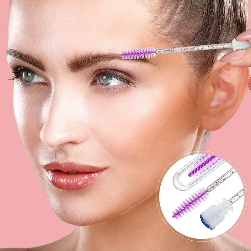 50/100 pz Riutilizzabile Ciglia Pennello Tubo per Estensione Ciglia Usa E Getta Mascara Bacchette Sopracciglio Applicatore Pennello Ciglia Pennelli