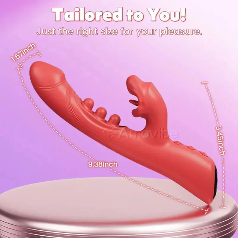 4 in 1 Tongue Licking Clitoral Vibrator with 9 Flapping & 8 Biting Vibration Modes G Spot Stimulator Dildo Sex Toys for Women 18