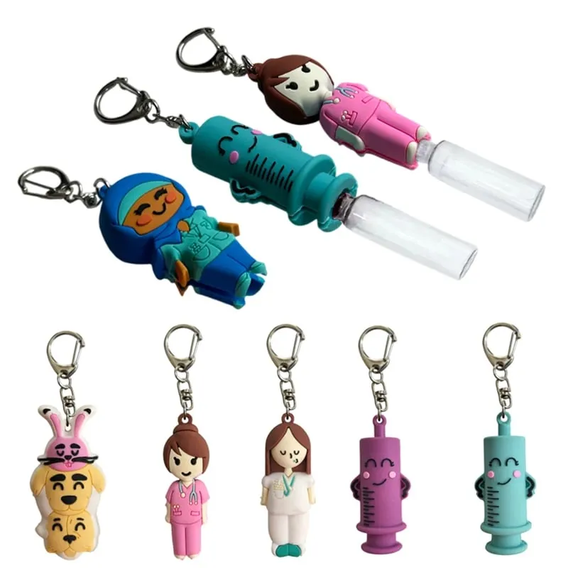 TT1pc For Home Nurses And Doctors Rubber Cutter Aid Medication Vial Breaker Tool Syringe-Shaped Ampoule Bottle Opener Keychain