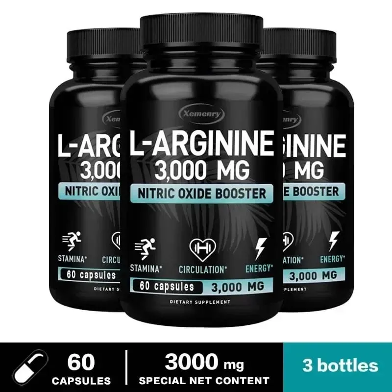 L-Arginine - Strengthen Muscles Improve Blood Circulation and Boost Energy Endurance and Athletic Performance