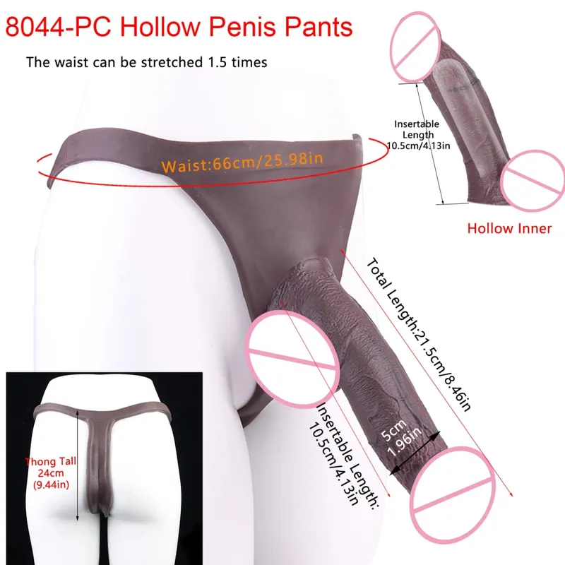 Wearable Extra Large Penis Sleeve Silicon Soft Hollow Penis Panties High-Grade Adult Intimate Toys For Men Adult 18+ Tools