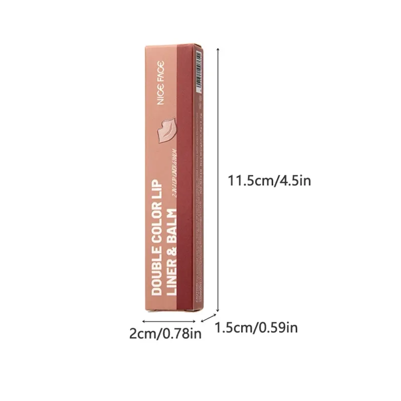 Natural Nude Double‑Color Matte Lip Liner Pen Waterproof Long‑Lasting Plumping Lip Stain Contour Women Makeup Cosmetics