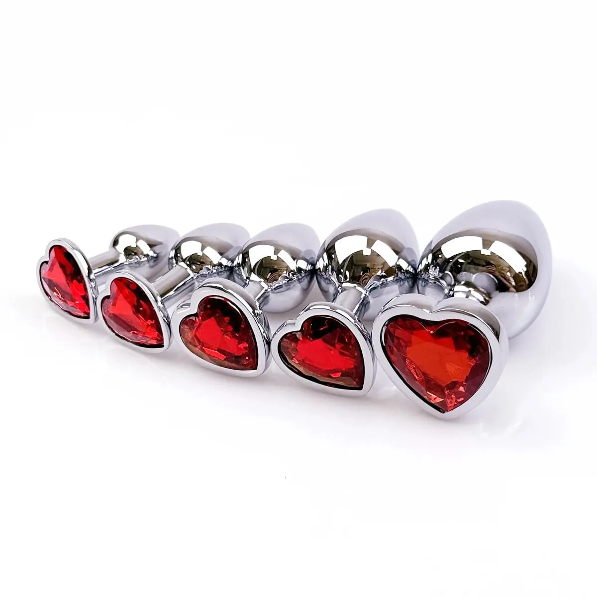Heart-shaped metal anal plug Beginner's anal plug Anal massage dilator Adult couples sex toy Masturbation stimulation tool