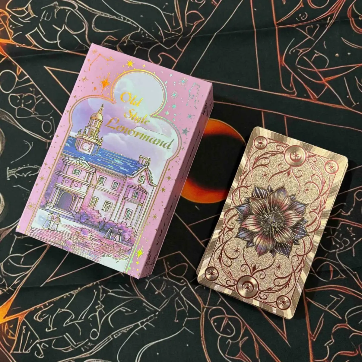 12*7cm Old Style Lenormand Oracle Cards PVC Gold Foil Fortune Telling Deck for Beginners & Professional Old Style Design — image 4