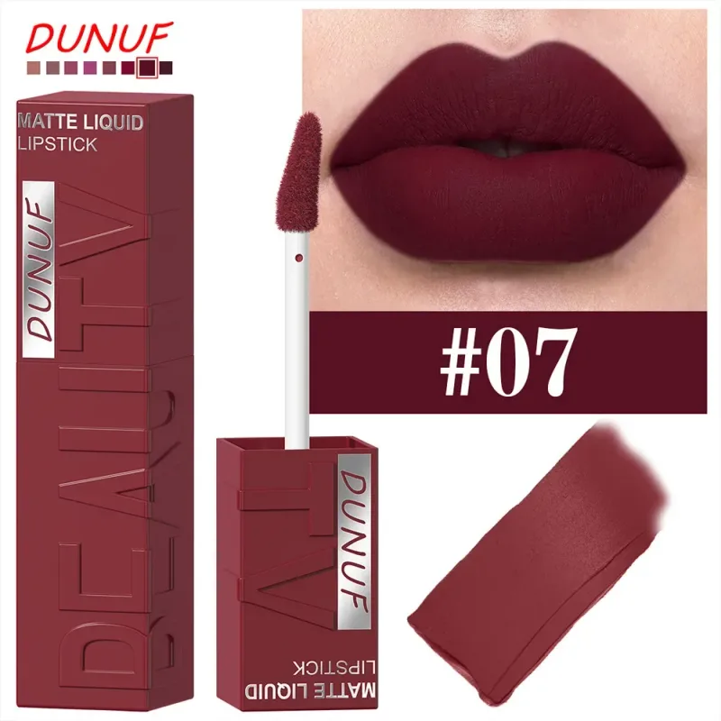 8-Color Lip Matte Smooth Easy-to-Apply Square Gloss Tube Velvet Waterproof Three-Dimensional Sexy Plumping Lipstick Makeup