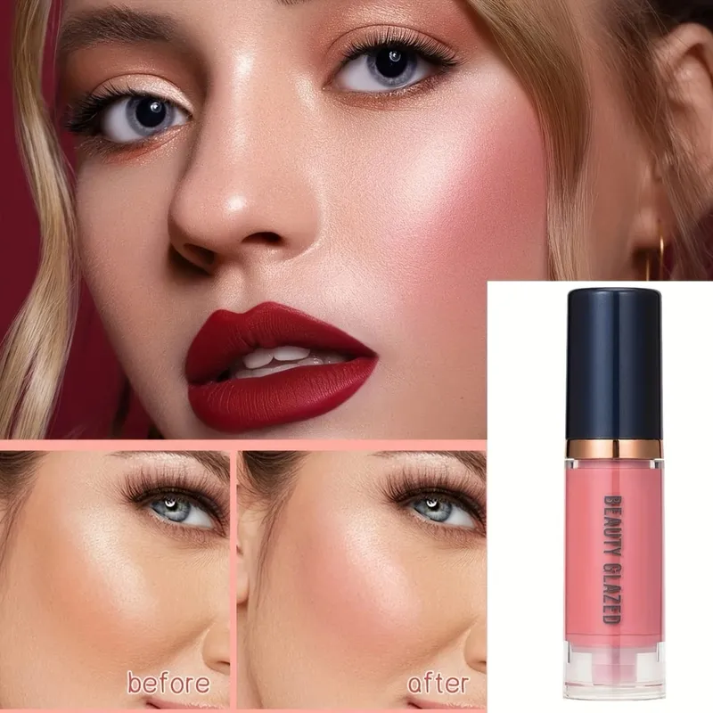 4Pcs Set Primer + Concealer + Liquid Foundation + Liquid Blush Matte Velvet Waterproof Foundation Blush Makeup For Travel — image 3