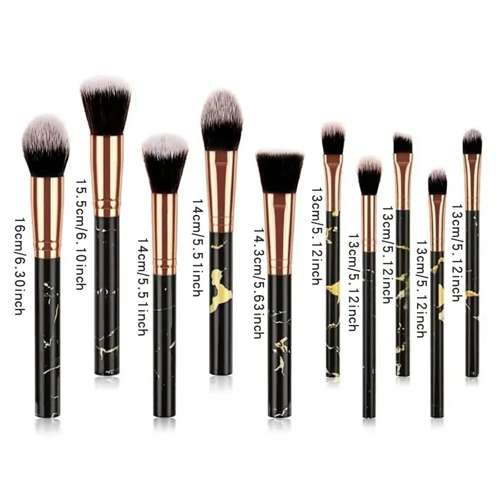10pcs Set Makeup Brushes Tool Set Cosmetic Powder Eye Shadow Foundation Blush Blending Beauty Maquiagem Beauty Kit for Party — image 5