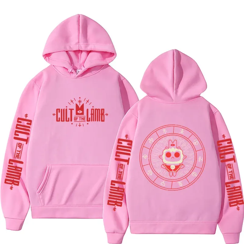 Game Cult of The Lamb Print Hoodie Lalaki Babae Vintage Fleece Cotton Pullover Hoodies Unisex Fashion Casual Oversized Streetwear